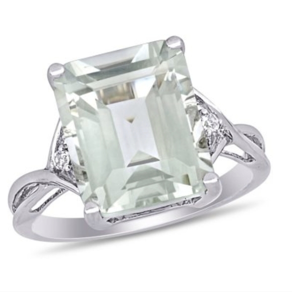 DELMAR STERLING SILVER PASIOLITE & WHITE TOPAZ SIZE 7 1/2 NEW IN BOX ❤ - Picture 7 of 9
